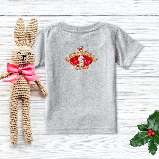 T-shirt Pour Bébé Christmas Kitten Gingerbread Nom Lettre C Girl