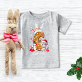 T-shirt Pour Bébé Christmas Kitten Gingerbread Nom Lettre C Girl
