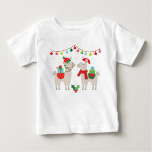 T-shirt Pour Bébé Christmas Llamas
