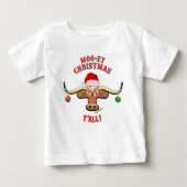 T-shirt Pour Bébé Christmas Longhorn Steer (Devant)