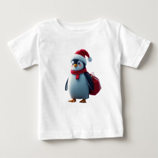 T-shirt Pour Bébé Christmas penguin (Devant)