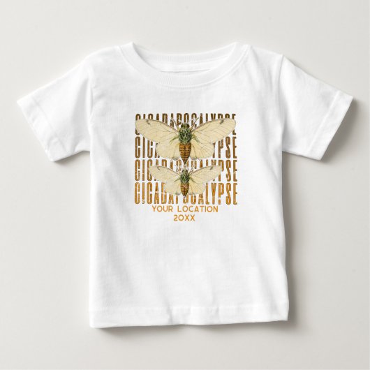 T-shirt Pour Bébé Cicada Cicadapocalypse 2024 Lieu personnalisé (Devant)