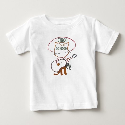 T-shirt Pour Bébé Cinco De Meow Cat T (Devant)
