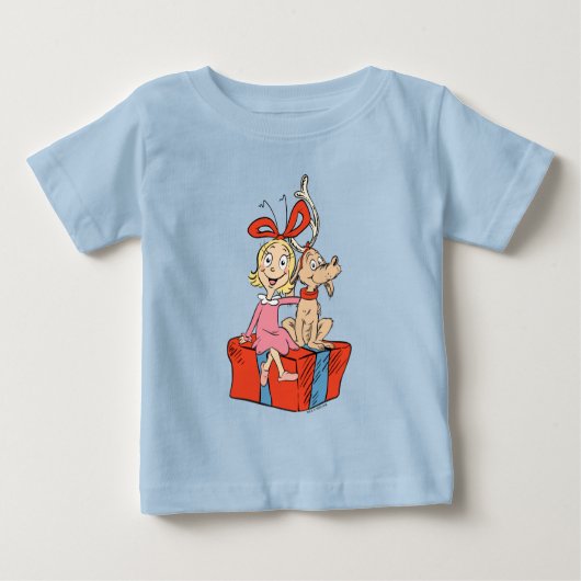 T-shirt Pour Bébé Cindy Lou Who and Max on a Present (Devant)