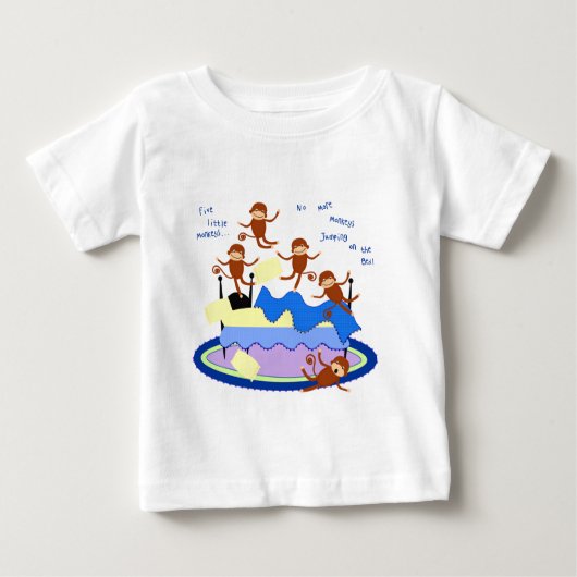 T-shirt Pour Bébé cinq petits singes (Devant)