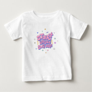 T-shirt Pour Bébé Citation aux lettres bulles colorées
