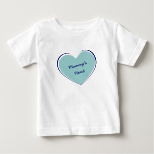 T-shirt Pour Bébé Citation Cœur de Maman Teal Cœur Personnalisé