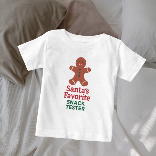 T-shirt Pour Bébé Citation de Noël drôle testeur de snack