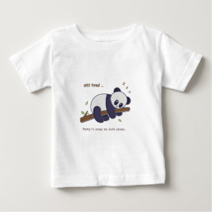 T-shirt Pour Bébé Citation de Panda Paresseux – Encore Fatigué & Cer