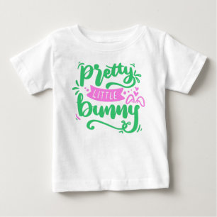 T-shirt Pour Bébé Citation de Pâques Lapin Mignon Rose Turquoise  