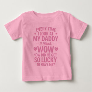 T-shirt Pour Bébé Citation Papa Chanceux de M'avoir