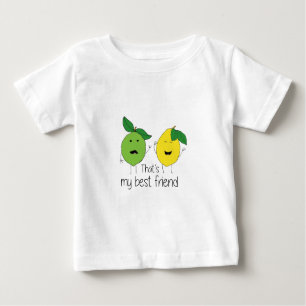 T-shirt Pour Bébé Citron et chaux Meilleurs amis BFF Lemon Art Besoi