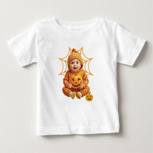T-shirt Pour Bébé Citrouille adorable pour bébé pour Halloween (Devant)