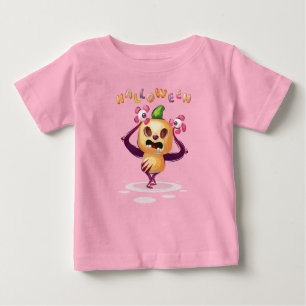 T-shirt Pour Bébé Citrouille chilien mignon Halloween Monster Toddle