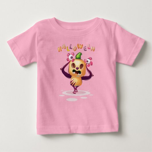 T-shirt Pour Bébé Citrouille chilien mignon Halloween Monster Toddle (Devant)