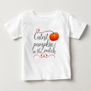 T-shirt Pour Bébé citrouille courtois dans le patch l'automne de l'a
