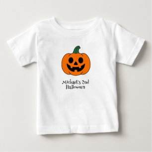 T-shirt Pour Bébé Citrouille d'Halloween Bébé Garçon Personnalisé