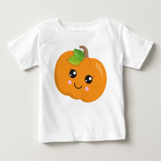 T-shirt Pour Bébé Citrouille D'Halloween, Citrouille Souriant, Trick (Devant)