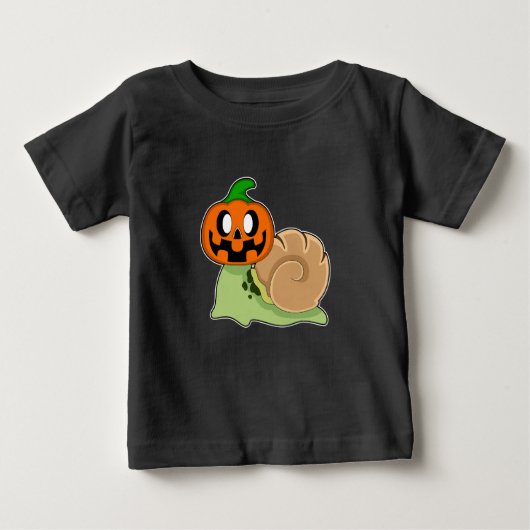 T-shirt Pour Bébé Citrouille d'Halloween de l'escargot (Devant)