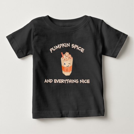 T-shirt Pour Bébé Citrouille épicée et tout ce qui est agréable (Devant)