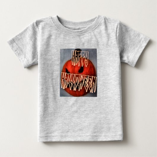 T-shirt Pour Bébé Citrouille Grin (Devant)