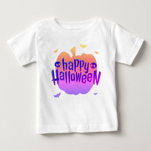T-shirt Pour Bébé Citrouille Horreur Joyeux Halloween Toddler (Devant)