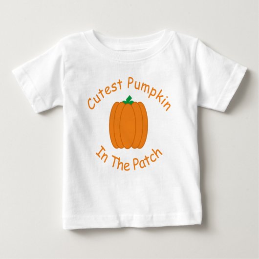 T-shirt Pour Bébé Citrouille Le Plus Cutest Dans Le Patch (Devant)