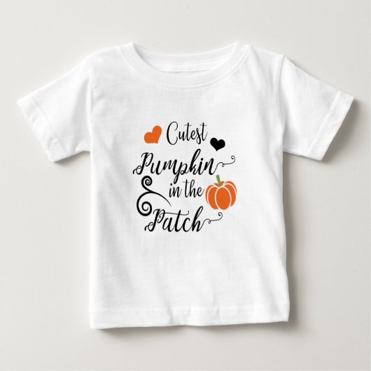 T-shirt Pour Bébé citrouille mignon dans le patch (Devant)