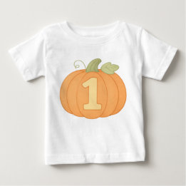 T-shirt Pour Bébé Citrouille mignon numéro un Pastel automne premier