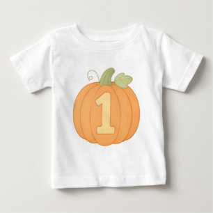 T-shirt Pour Bébé Citrouille mignon numéro un Pastel automne premier