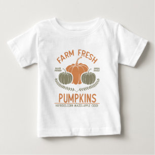 T-shirt Pour Bébé Citrouilles frais de ferme Main saisie
