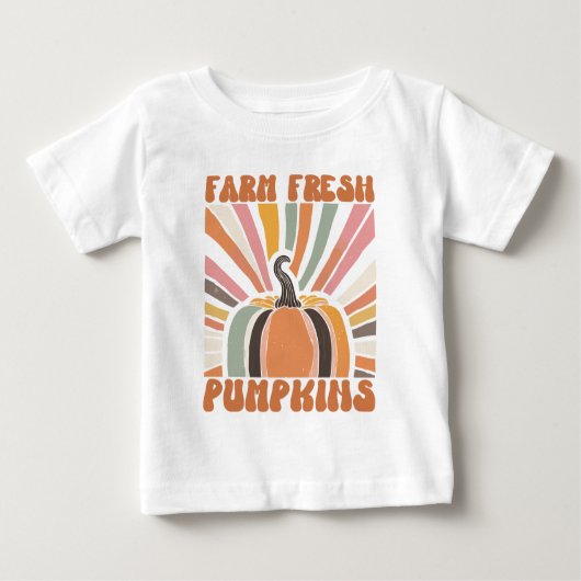 T-shirt Pour Bébé Citrouilles frais de la ferme rétro (Devant)