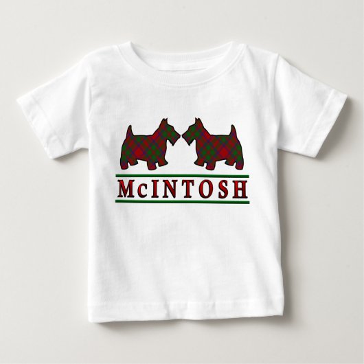 T-shirt Pour Bébé Clan McIntosh Scottie Dogs Scottish Clan Tartan (Devant)