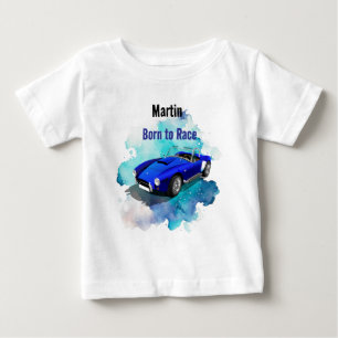 T-shirt Pour Bébé Classic Retro Blue Sports Voiture Anniversaire Ave