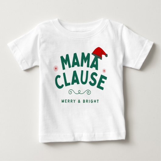 T-shirt Pour Bébé Clause Mama (Devant)