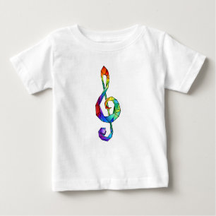 T-shirt Pour Bébé Clé de musique arc-en-ciel