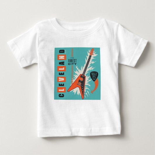 T-shirt Pour Bébé Cleveland Ohio | Guitare électrique (Devant)