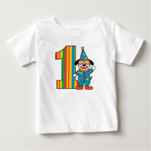 T-shirt Pour Bébé Clown Coloré Avec Numéro Arc-en-Ciel