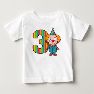 T-shirt Pour Bébé Clown Coloré Avec Numéro Arc-en-Ciel