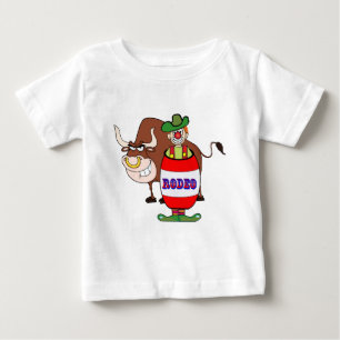 T-shirt Pour Bébé Clown de rodéo occidental et taureau