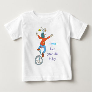 T-shirt Pour Bébé Clown sur monocycle
