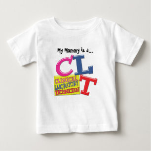 T-SHIRT POUR BÉBÉ CLT LETTRES BLANCHES TECHNIQUE DE LABORATOIRE CLIN