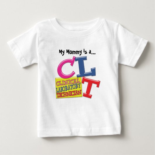T-SHIRT POUR BÉBÉ CLT LETTRES BLANCHES TECHNIQUE DE LABORATOIRE CLIN (Devant)
