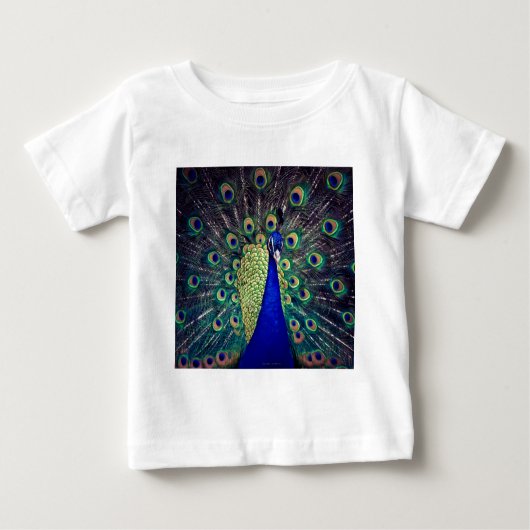 T-shirt Pour Bébé Cobalt Blue Peacock (Devant)