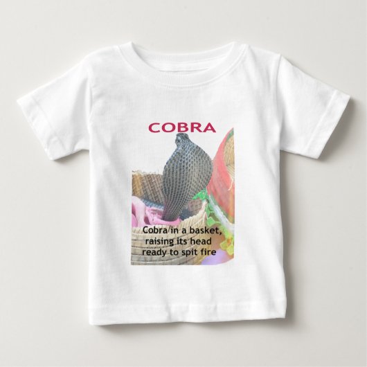 T-shirt Pour Bébé Cobra dans le panier Imprimer (Devant)