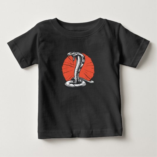 T-shirt Pour Bébé Cobra Ouverture de la Capote, Serpent Attaquant (Devant)