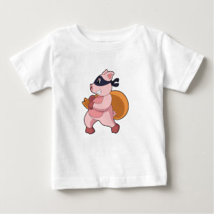 T-shirt Pour Bébé Cochon comme coureur