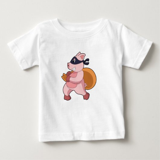 T-shirt Pour Bébé Cochon comme coureur (Devant)