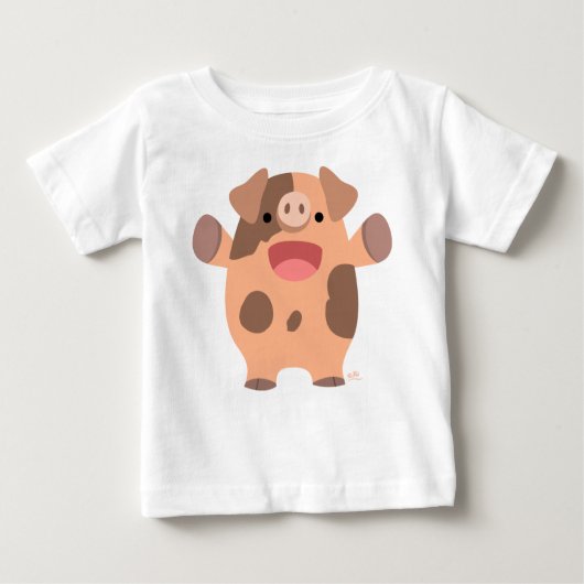 T-shirt pour bébé cochon de dessin sympa (Devant)
