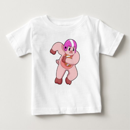 T-shirt Pour Bébé Cochon de football (Devant)